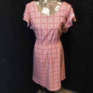 Lands End Plus Sz Short Sleeve Smocked Waist Dress